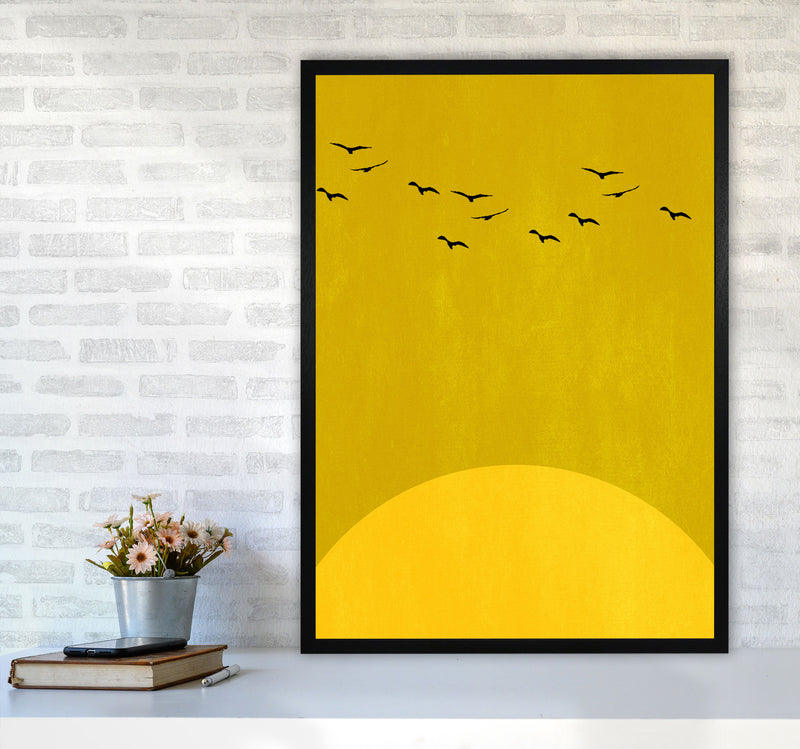 Sundance Contemporary Art Print by Kubistika A1 White Frame