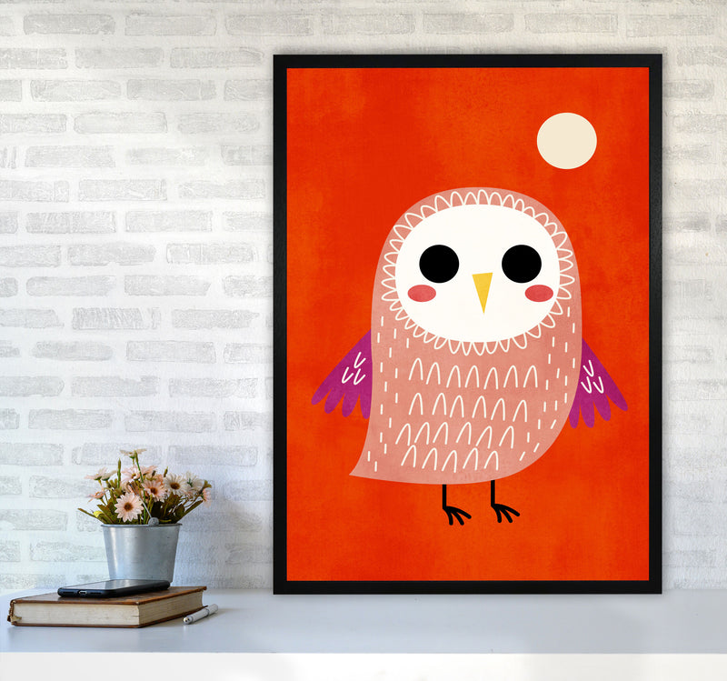 Little Owl Nursery Childrens Art Print by Kubistika A1 White Frame