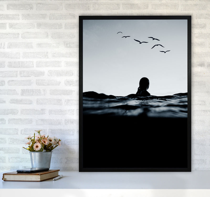 Floating Beach Photography Art Print by Kubistika A1 White Frame