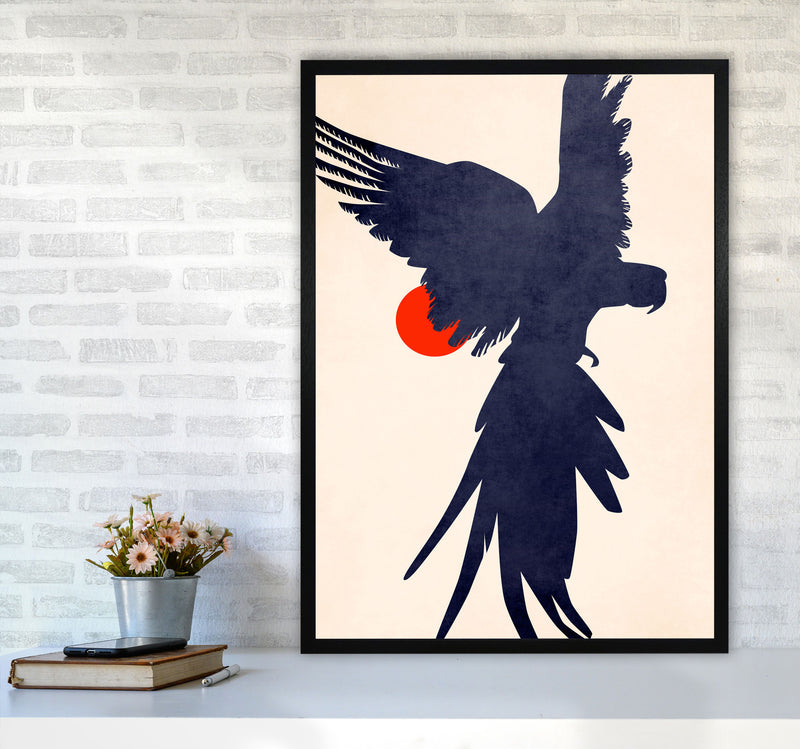 Parrot Art Print by Kubistika A1 White Frame