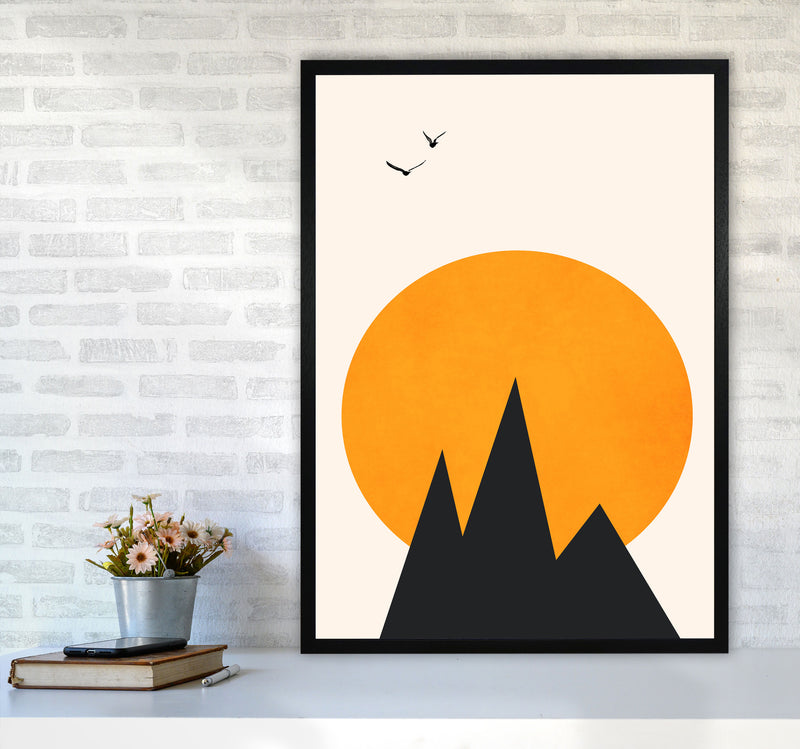 Les Alpes Art Print by Kubistika A1 White Frame