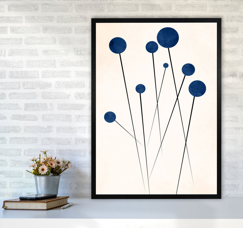 Blue Flowers In The Wilderness - 2 Art Print by Kubistika A1 White Frame