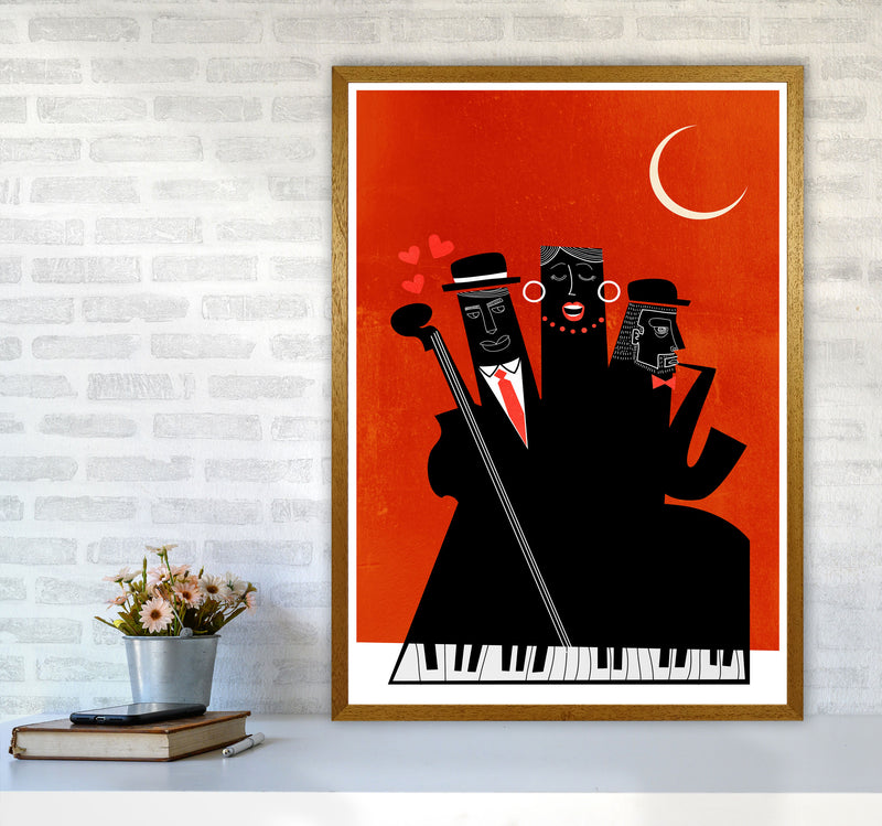 Casablanca Jazz-RED Modern Music Art Print by Kubistika A1 Print Only