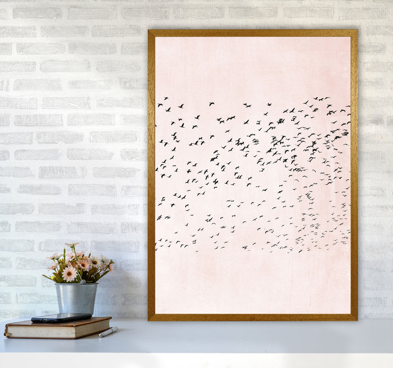 500 Seagulls Modern Contemporary Art Print by Kubistika A1 Print Only