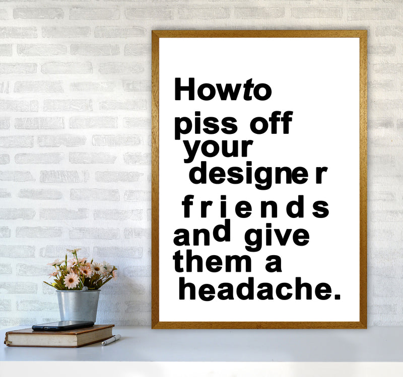 The Headache - WHITE Quote Art Print by Kubistika A1 Print Only
