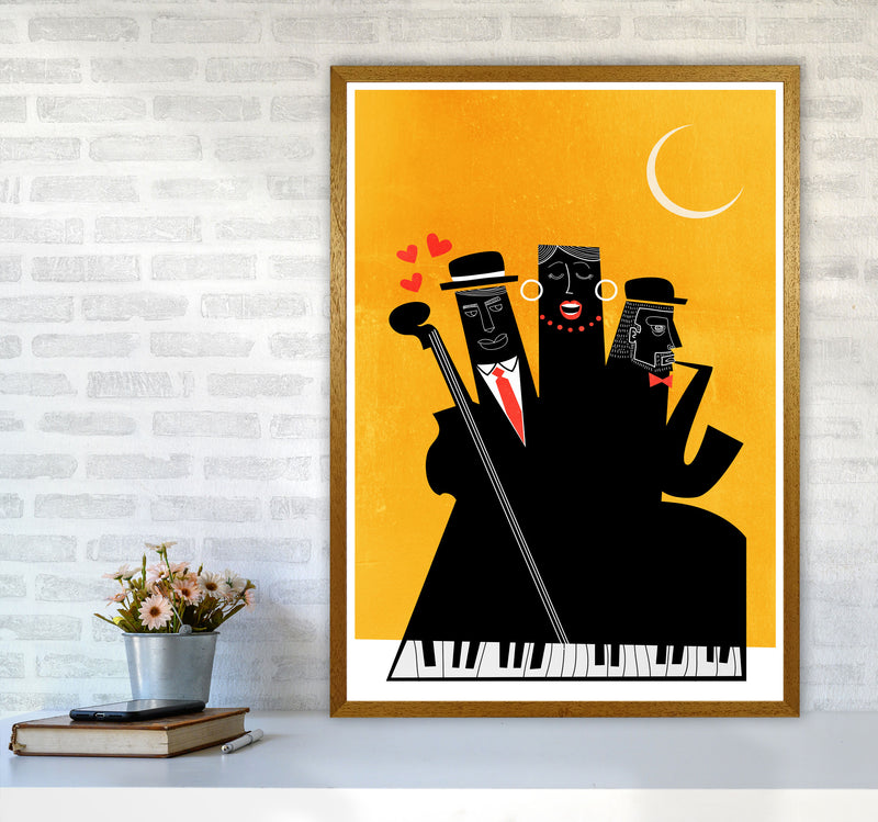 Casablanca Jazz-YELLOW Modern Music Art Print by Kubistika A1 Print Only