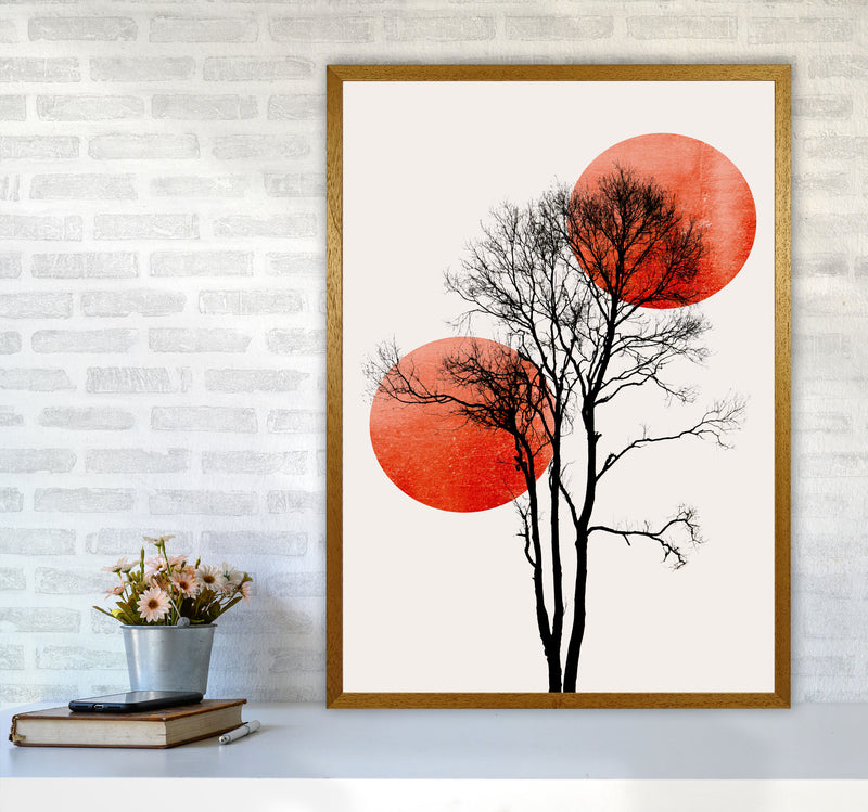 Sun and Moon hiding-ROUGE Contemporary Art Print by Kubistika A1 Print Only