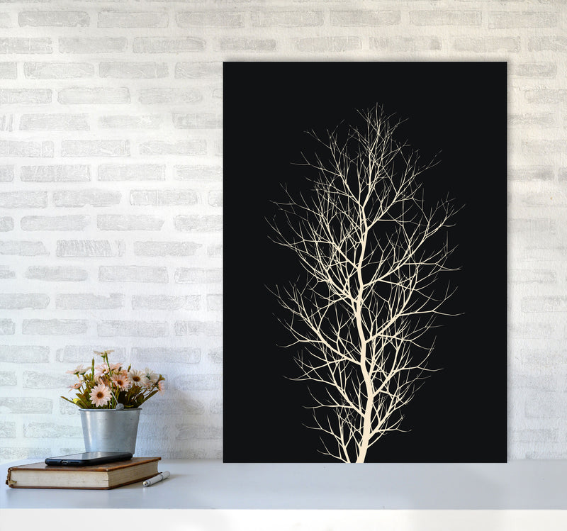 The Tree - WHITE Contemporary Art Print by Kubistika A1 Black Frame