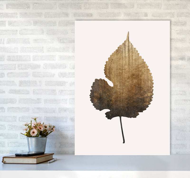 Golden leaf No Botanical Art Print by Kubistika A1 Black Frame