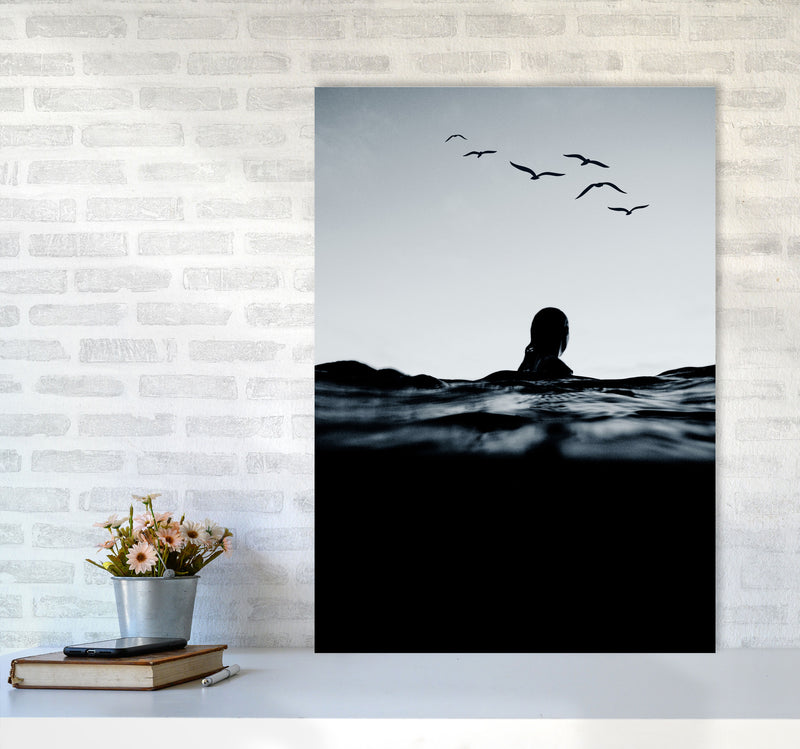 Floating Beach Photography Art Print by Kubistika A1 Black Frame