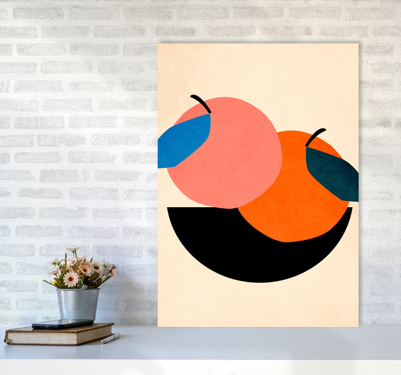 Two Apples Art Print by Kubistika A1 Black Frame