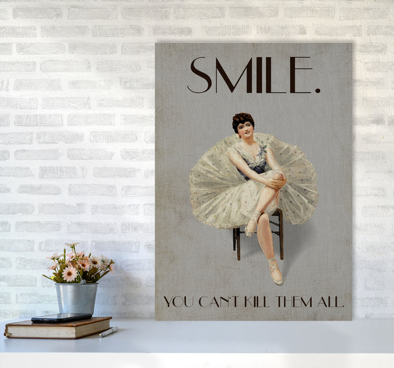 Keep Smiling Art Print by Kubistika A1 Black Frame