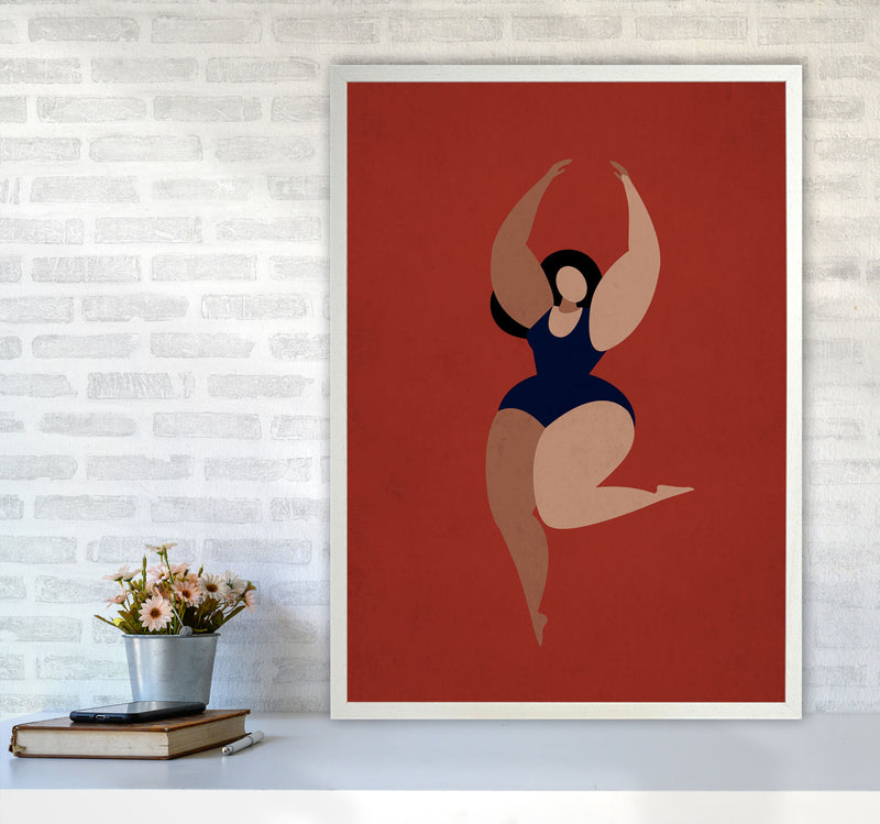 Prima Ballerina Vintage Art Print by Kubistika A1 Oak Frame