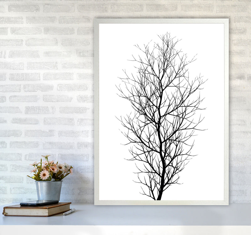 The Tree - BLACK Contemporary Art Print by Kubistika A1 Oak Frame