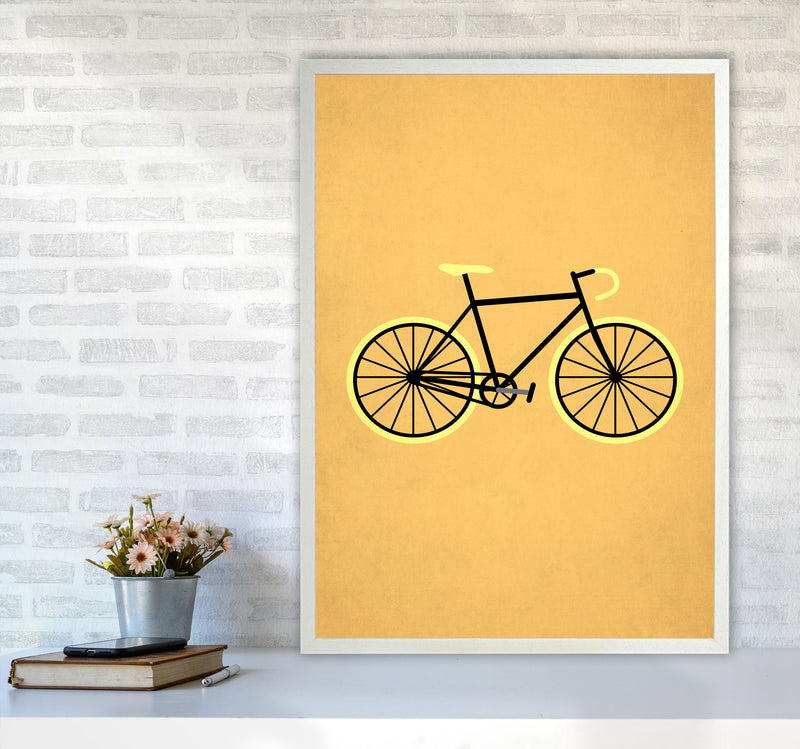 Bicycle Love Modern Art Print by Kubistika A1 Oak Frame