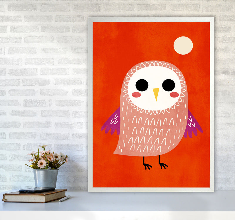 Little Owl Nursery Childrens Art Print by Kubistika A1 Oak Frame