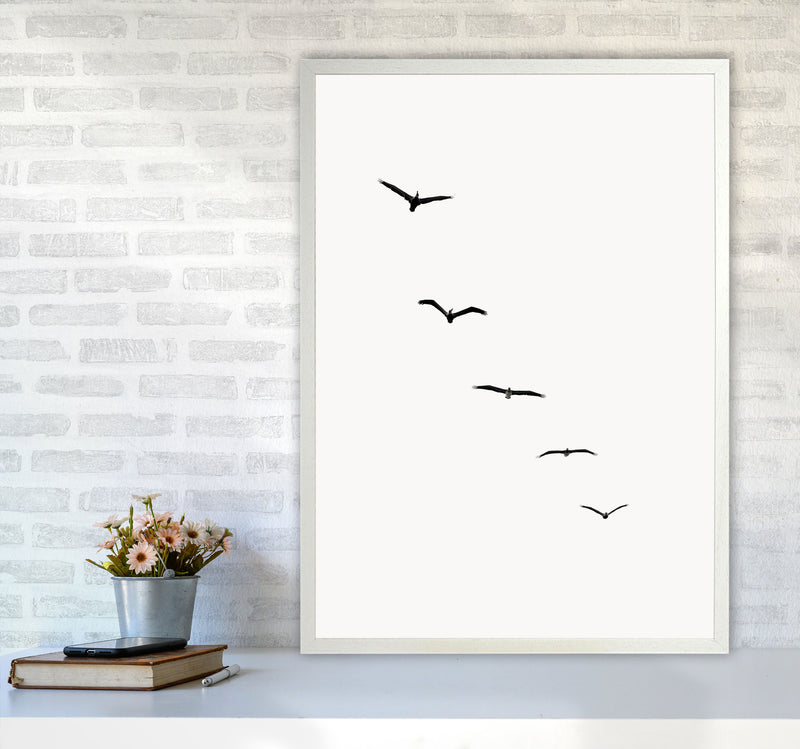 Heavenly Creatures - DARK  Contemporary Art Print by Kubistika A1 Oak Frame