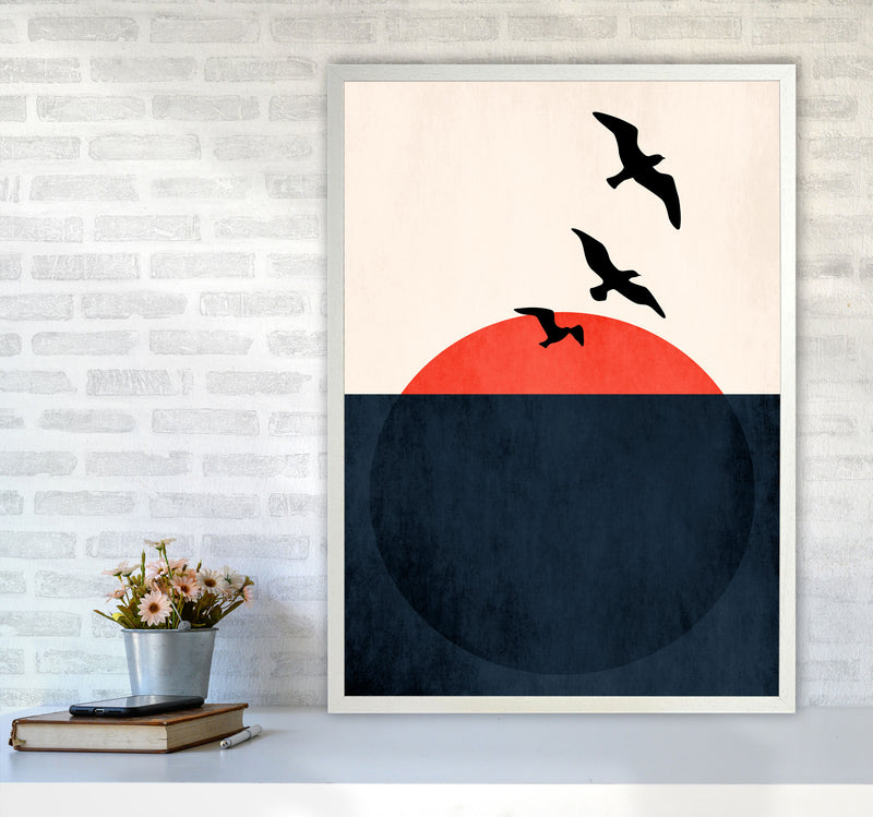 Sunset Breeze Y Art Print by Kubistika A1 Oak Frame