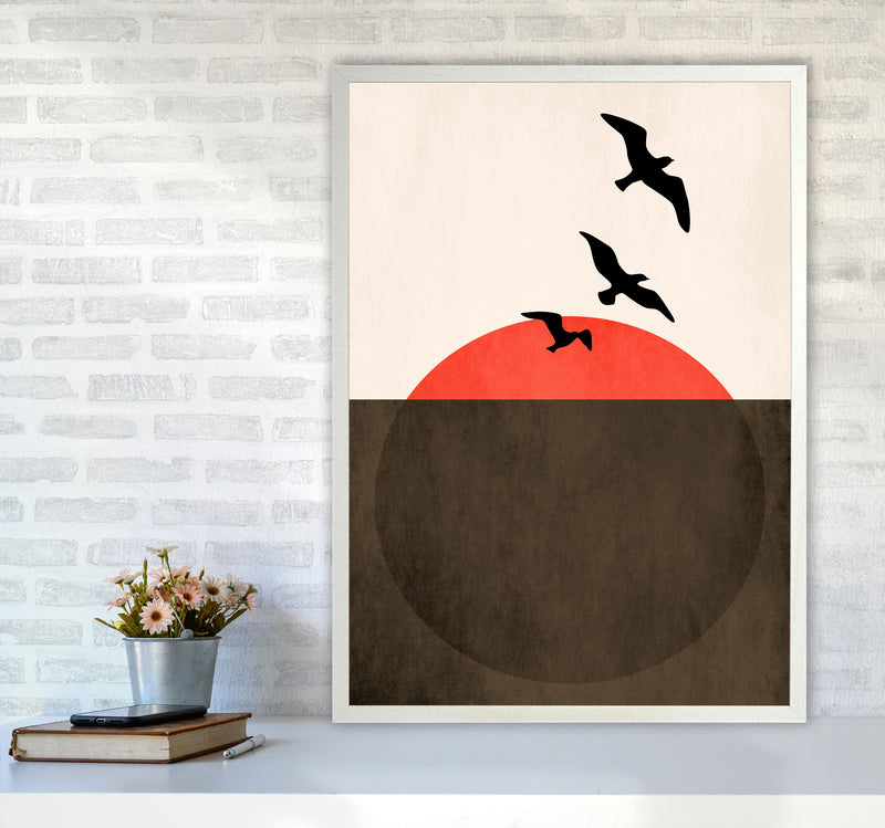 Sunset Breeze X Art Print by Kubistika A1 Oak Frame