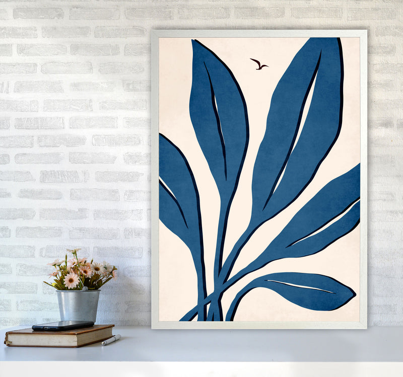 Ophelia - bleu Art Print by Kubistika A1 Oak Frame