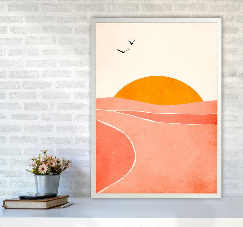 Dancing In The Sun Art Print by Kubistika A1 Oak Frame