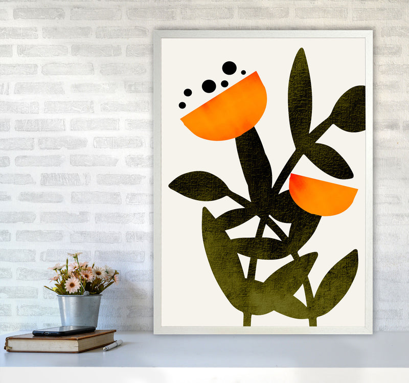 A Flower Called Polly Art Print by Kubistika A1 Oak Frame