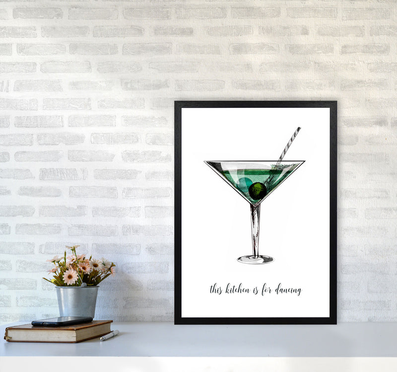 Kitchen Dancers Quote Contemporary Art Print by Kubistika A2 White Frame