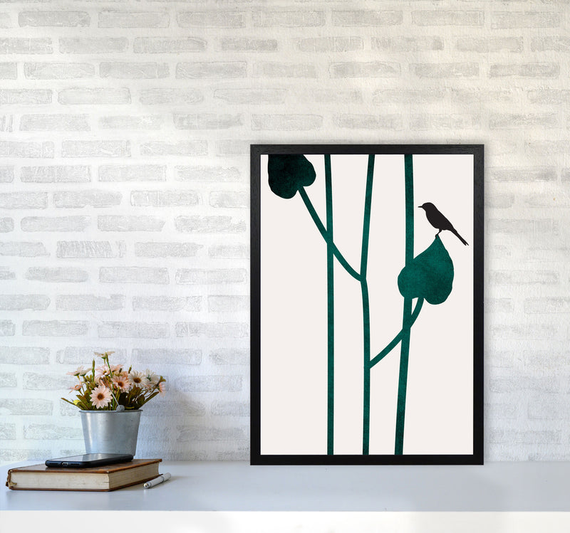 The Bird - NOIR Contemporary Art Print by Kubistika A2 White Frame