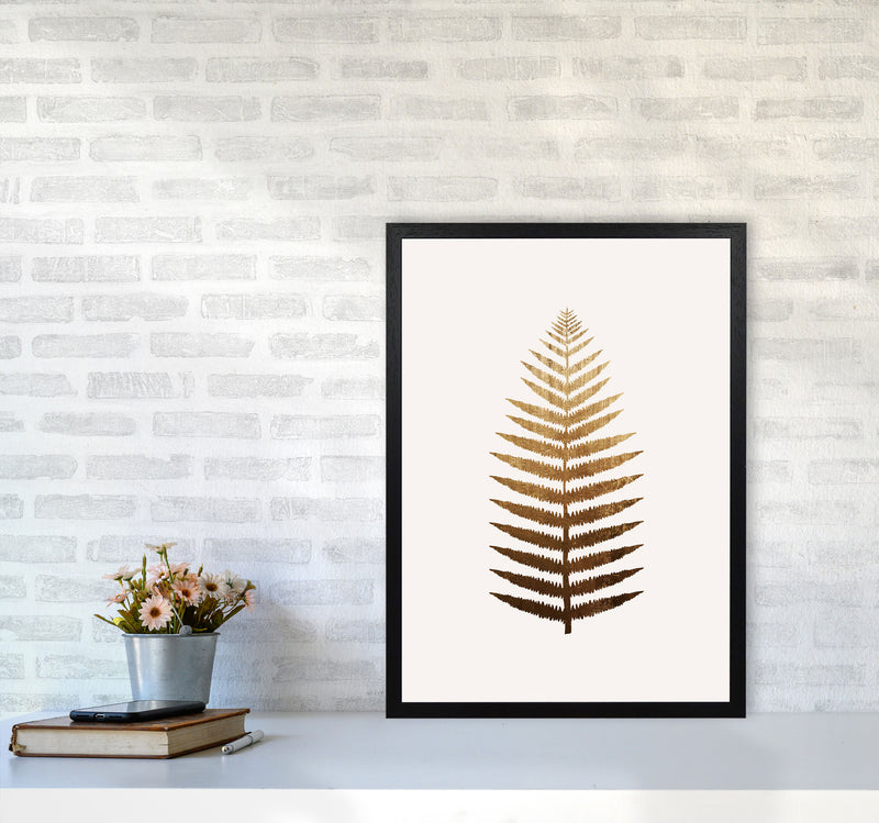 Golden Leaf Botanical Art Print by Kubistika A2 White Frame