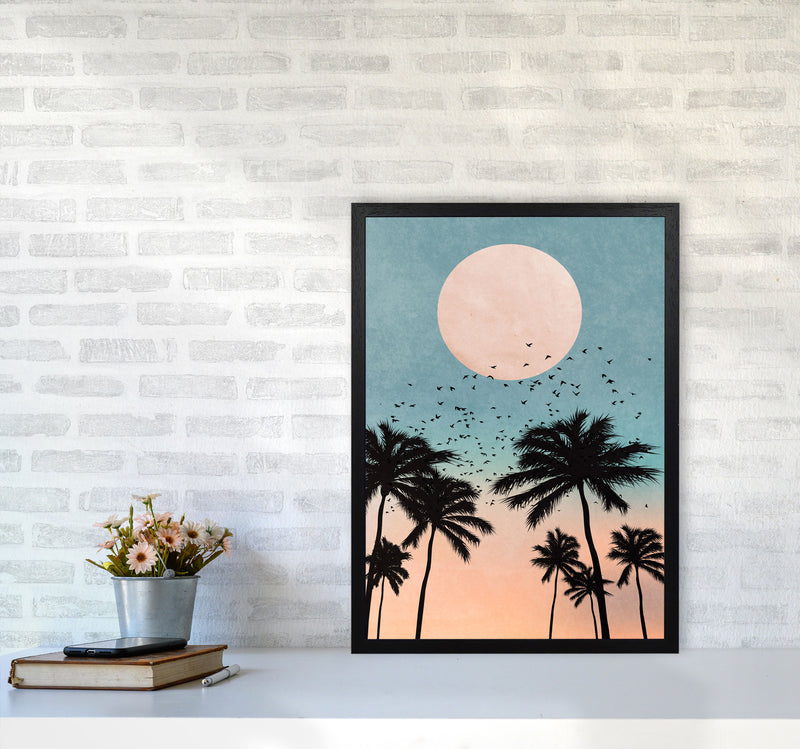 Sunrise Modern Art Print by Kubistika A2 White Frame