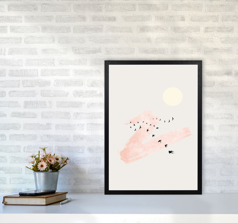 Sun and Heaven Contemporary Art Print by Kubistika A2 White Frame