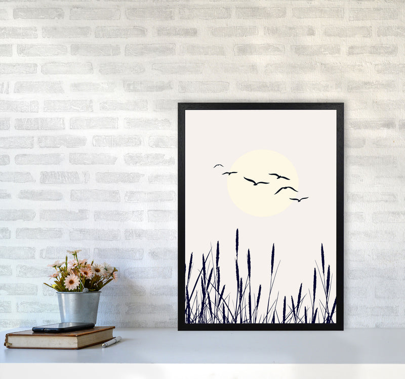 Shadows Of The Sun Contemporary Art Print by Kubistika A2 White Frame