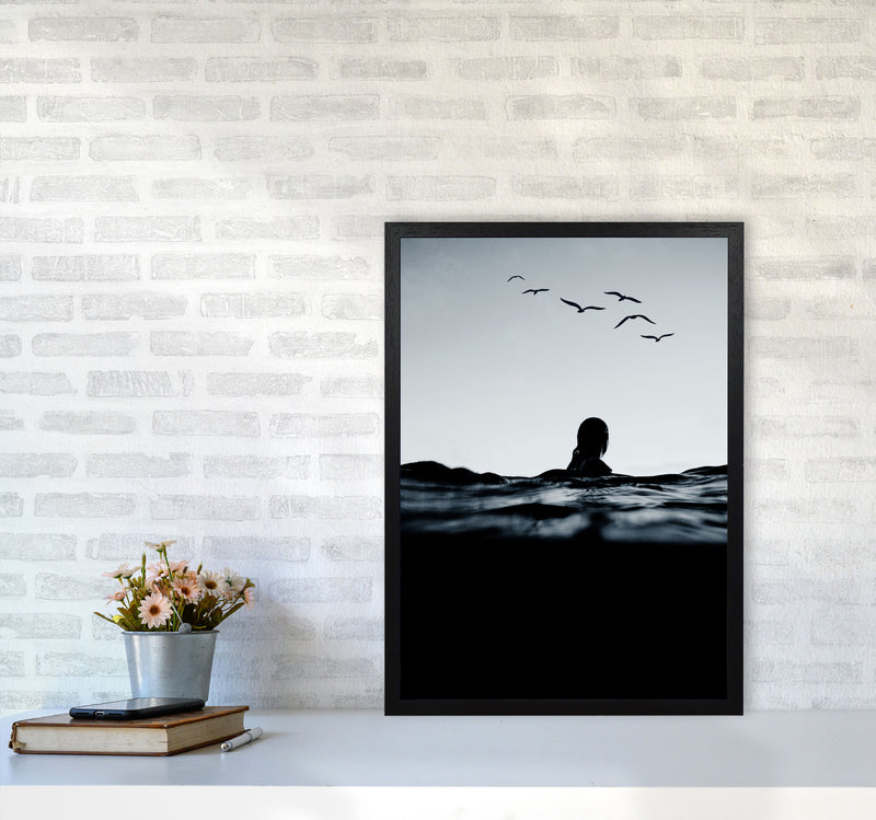 Floating Beach Photography Art Print by Kubistika A2 White Frame