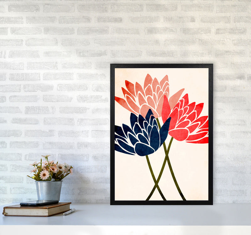 Three Blossoms Art Print by Kubistika A2 White Frame