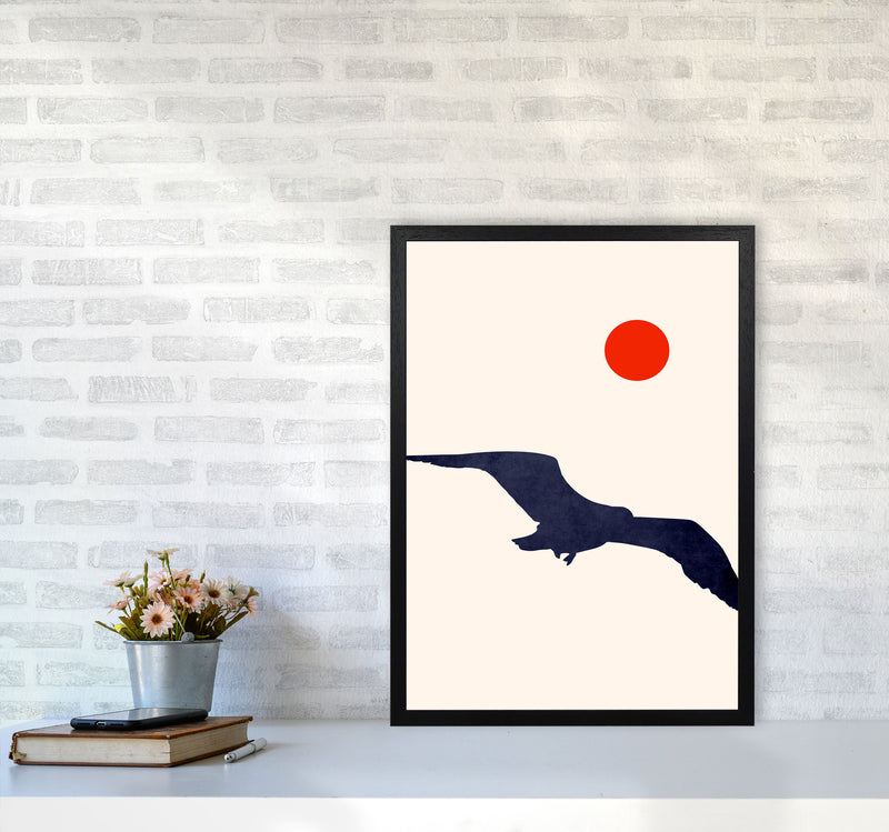 Seagull Art Print by Kubistika A2 White Frame