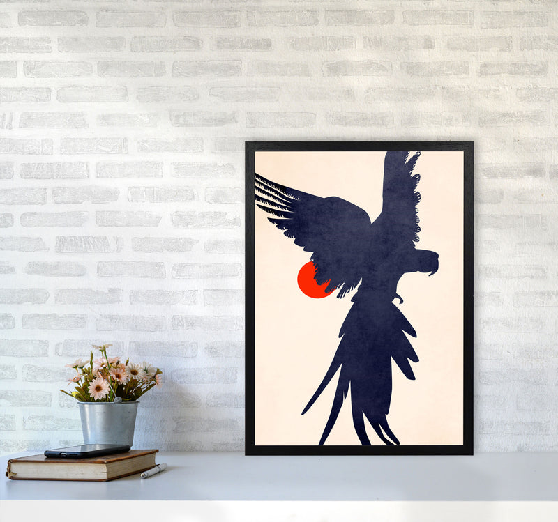 Parrot Art Print by Kubistika A2 White Frame