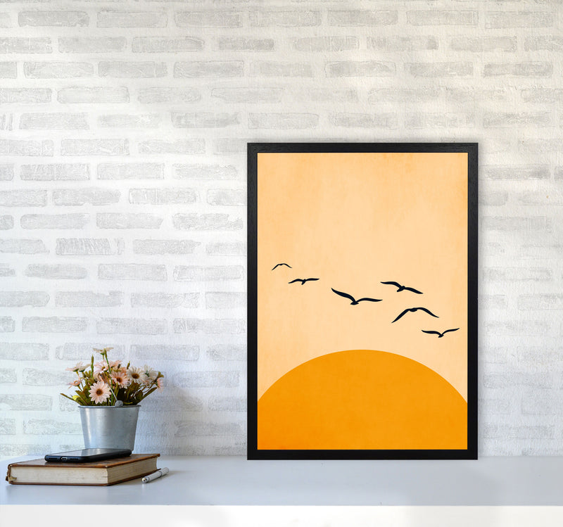 One Day We`ll Fly Away Art Print by Kubistika A2 White Frame