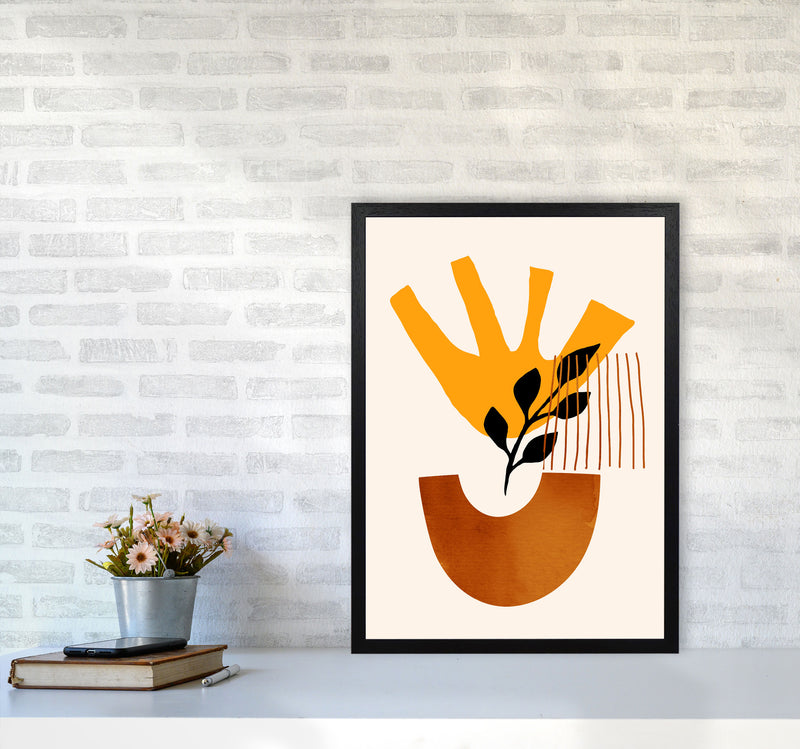 Mid Century X Art Print by Kubistika A2 White Frame