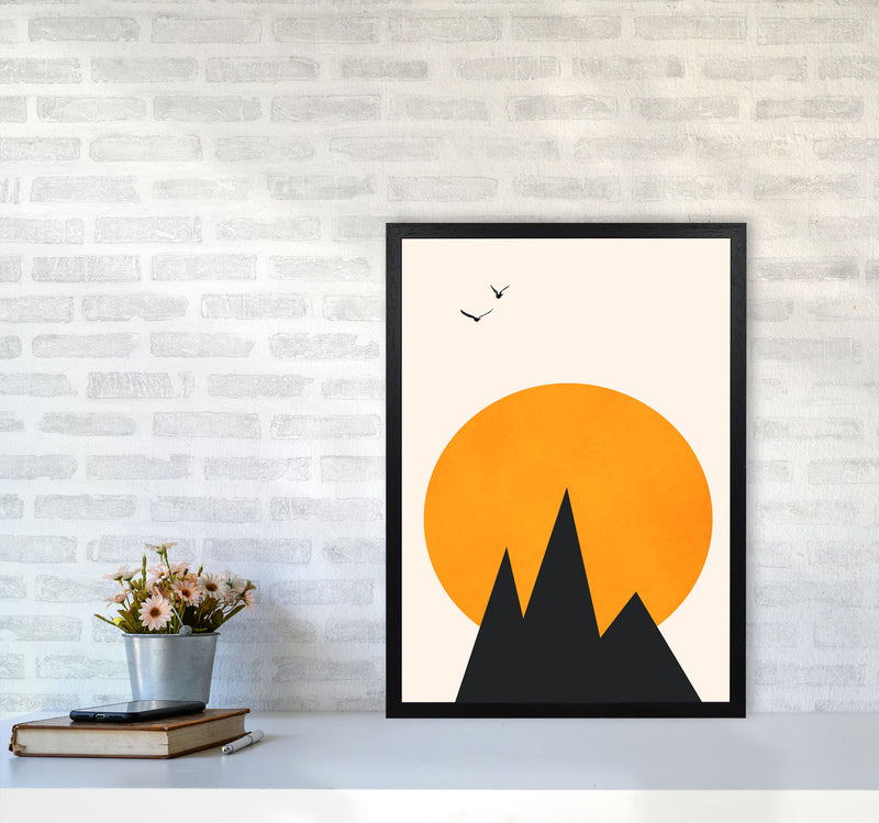 Les Alpes Art Print by Kubistika A2 White Frame