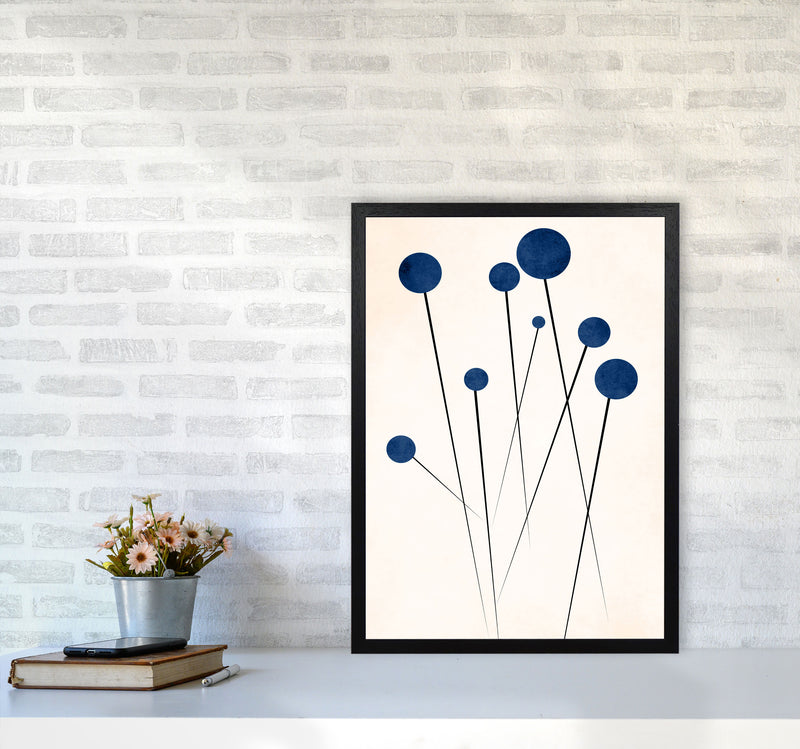 Blue Flowers In The Wilderness - 2 Art Print by Kubistika A2 White Frame