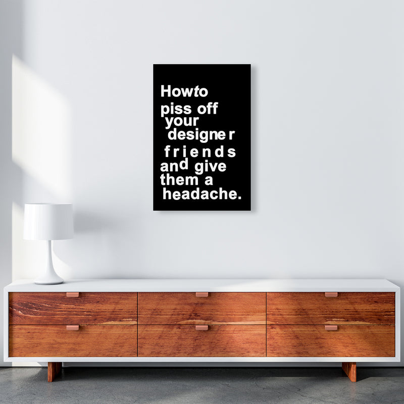 The Headache - BLACK Quote Contemporary Art Print by Kubistika A2 Canvas