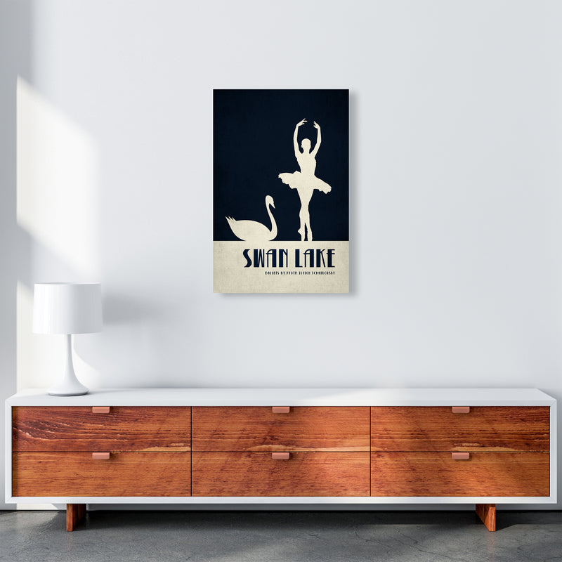 Swan Lake Ballet Poster Contemporary Art Print by Kubistika A2 Canvas