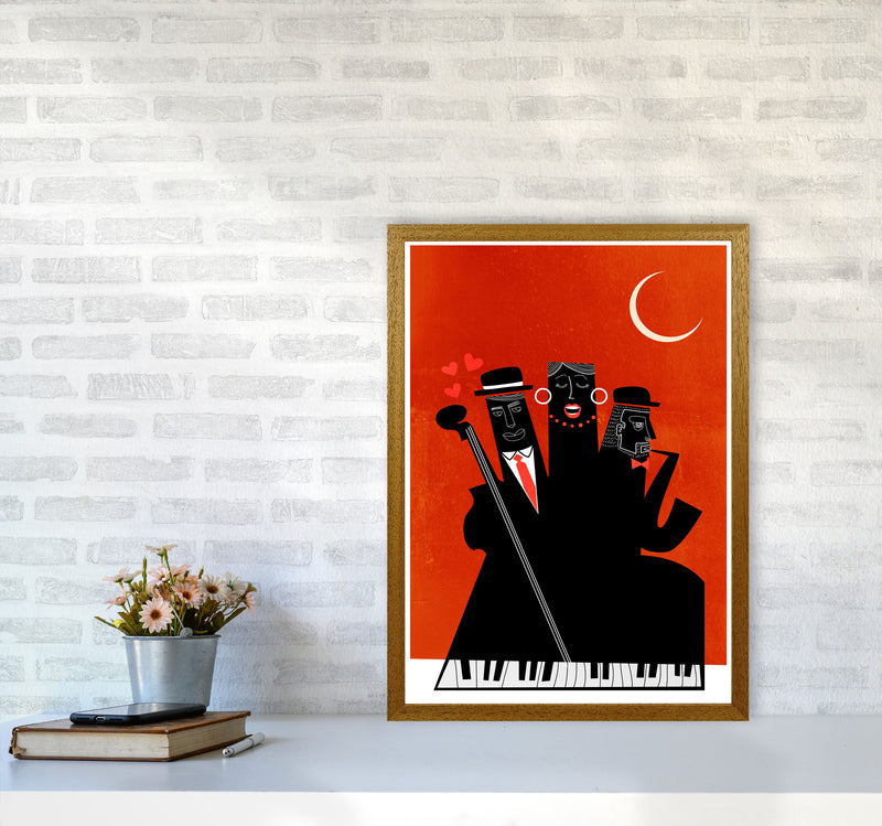 Casablanca Jazz-RED Modern Music Art Print by Kubistika A2 Print Only