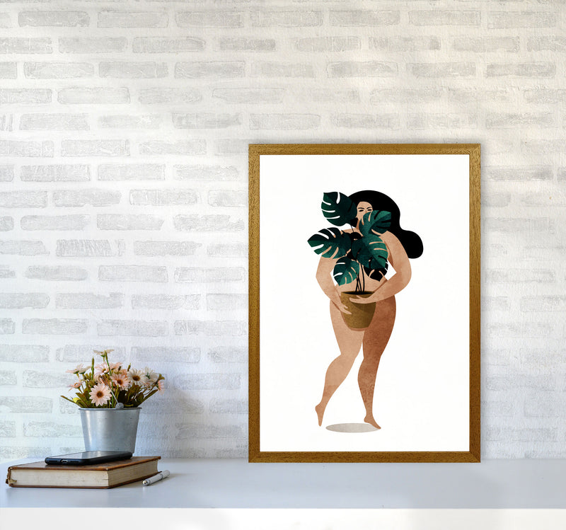 Nude With Plant Contemporary Art Print by Kubistika A2 Print Only