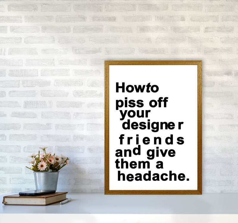 The Headache - WHITE Quote Art Print by Kubistika A2 Print Only