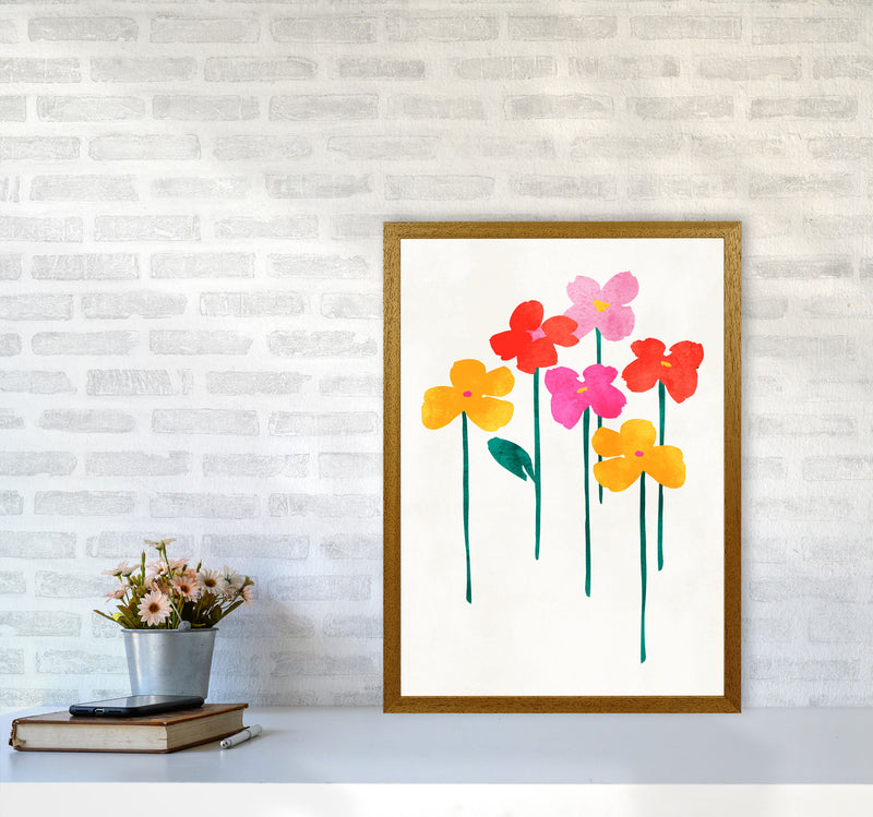 Little Happy Flowers Colourful Art Print by Kubistika A2 Print Only