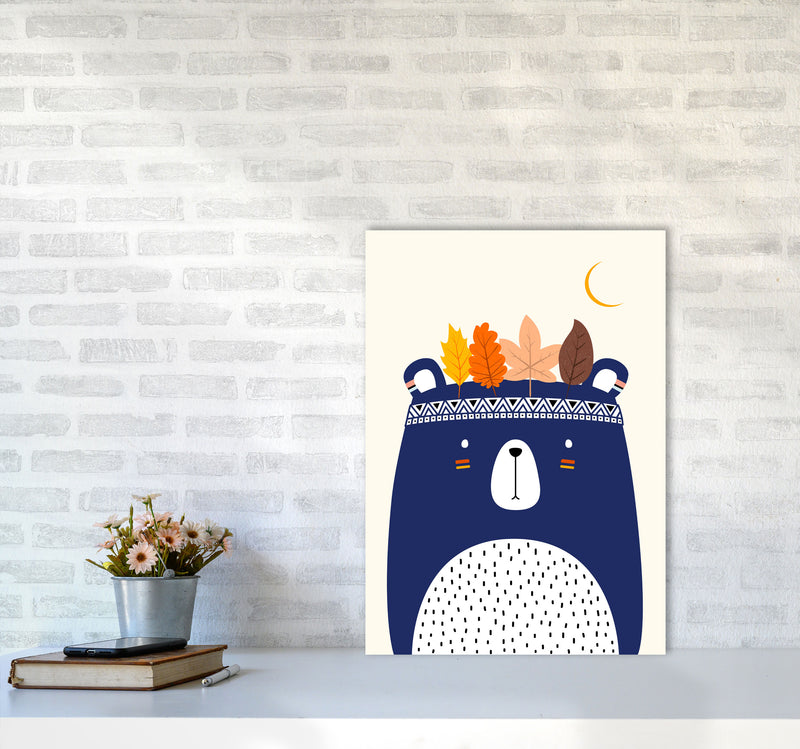 Little Cute Bear Nursery Art Print by Kubisitika A2 Black Frame
