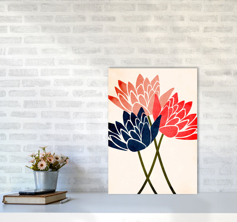 Three Blossoms Art Print by Kubistika A2 Black Frame