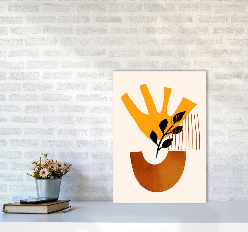 Mid Century X Art Print by Kubistika A2 Black Frame