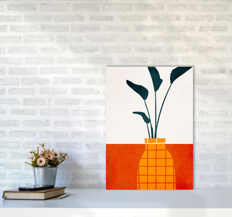 Kitchen Table With Plant Art Print by Kubistika A2 Black Frame